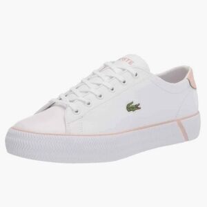 Lacoste Women's White and Light Pink Sneakers